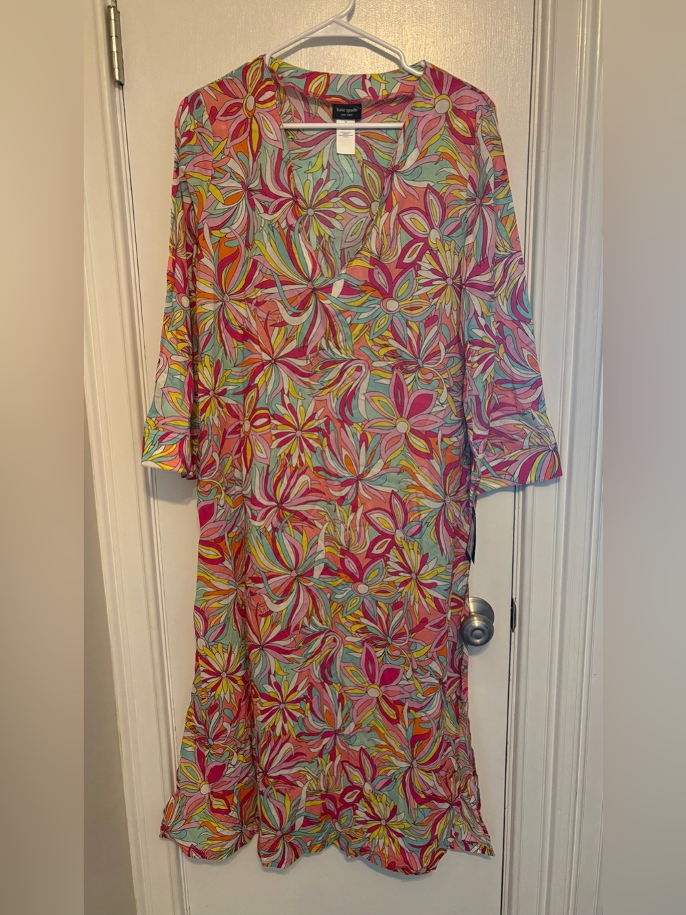 kate spade Floral Print Shirt in Pink, Aqua & Yellow